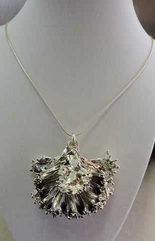 Silver Kale Leaf Necklace