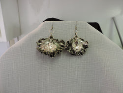 Silver Kale Leaf Dangle Earrings