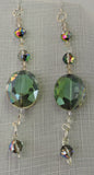 Multi Colored Glass Stone w/Swarovski Crystals Dangle Earrings