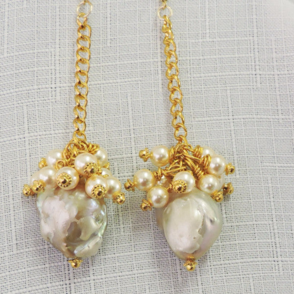 Baroque Pearl Dangle Earrings