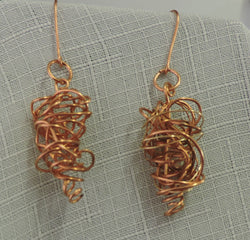 Eco Friendly Copper Wire Dangle Earrings