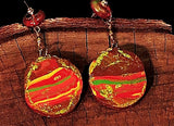 Mullti-colored Clay and Filigree Dangle Earrings