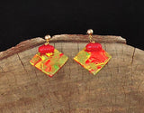 Multi-Colored Marbled Clay Dangle Earrings