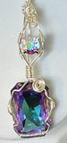 Swarovski Crystal Opalescent Purple Necklace & Dangle Earring Set