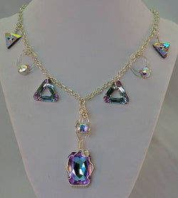 Swarovski Crystal Stunning Opalescent Purple Necklace