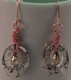 Swarovski Rose Patina Crystal Dangle Earrings