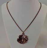 Copper Kale Leaf Pendant and Earring Set