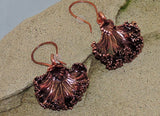 Copper Kale Leaf Dangle Earrings