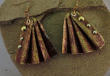 Eco Antigue Gold Paper Bag w/Gold Bead Dangle Earrings