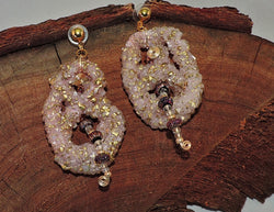 Salt Crystal Pink Dangle Earrings