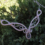 Wire Wrapped Silver with Swarovski Crystal Necklace