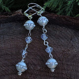 Swarovski Crystal and Pearl Dangle Earrings