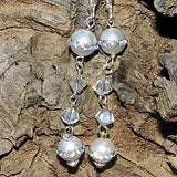 Swarovski Crystal and Pearl Dangle Earrings