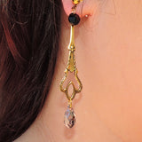 Gold w/Swarovski Crystals Dangle Earrings