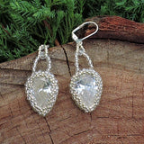 Silver Beaded CZ Dangle Earrings with a Swarovski Crystal