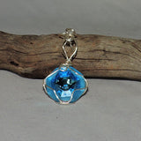 Swarovski Blue Crystal Silver Wire Wrapped Enhancer/Pendant