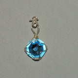 Swarovski Blue Crystal Silver Wire Wrapped Enhancer/Pendant