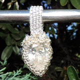 Silver Beaded CZ Enhancer/Pendant