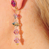 Swarovski Crystal and Glass Dangle Earrings