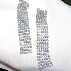 Silver Mesh Dangle Earrings