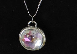 AB Stone in Silver Frame Pendant