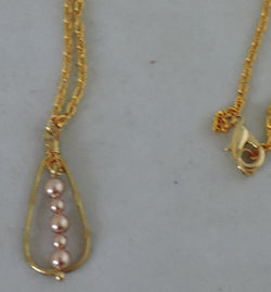 Swarovski Pearls w/Gold Frame Pendant