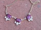 Burgundy Beads with Rhinestone Choker/Necklace