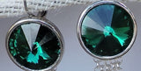 Swarovski Emerald Green Convertible Dangle Earrings