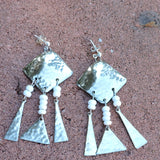 Hammered Silver Dangle Earrings