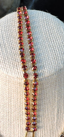 Red Rhinestone Two Strand Bracelet