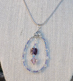 Swarovski Purple/Lavender and Clear Crystal Pendant/Necklace