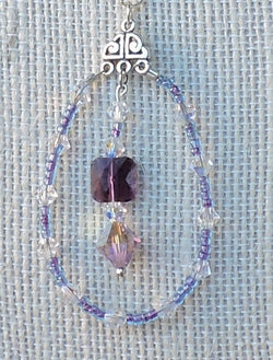 Swarovski Purple/Lavender and Clear Crystal Pendant/Necklace