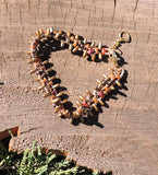 Bracelet with Varied Brown Tones and Gold Beads